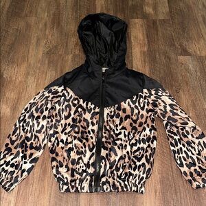 Girls Boutique Leopard Rain Jacket size 2XL but fits a 5 IMO